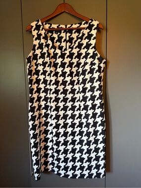 ALYX Black & White Houndstooth Sleeveless Sheath Dress Size 16